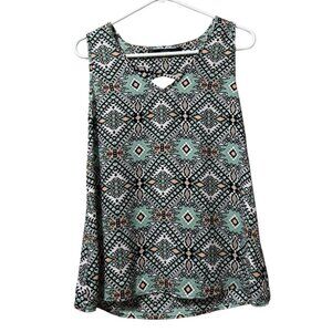 Fun 2‎ Fun Women Size Small Sleeveless Tank Top Aztec Lightweight Stretch Beach